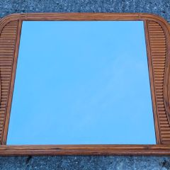 Mid-century bamboo overmantle