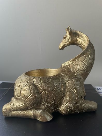 Gold Giraffe Shelf Decor - Plant Pot or Candle Holder