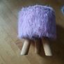 BirdRock Home Faux Fur Foot Stool Ottoman Image 4