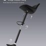 Bar Stools Set of 2, Adjustable with Backs, 360 Swivel PU Leather, Metal Footrest, for Kitchen Dining Reception, Ink Black Image 8