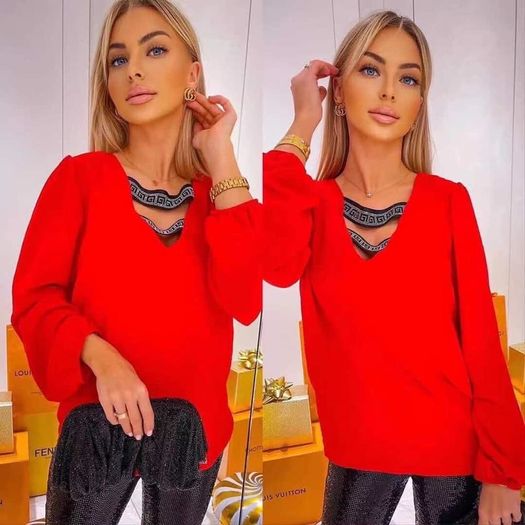 Blouse with stripes