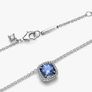 Pandora Sparkling Square Blue Necklace Brand New Image 2