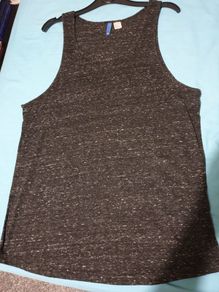 divided h&m black grey small medium tank top