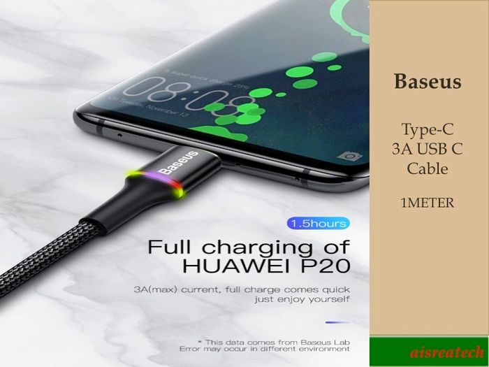 Baseus 3A Type-C USB-C cable Nylon Braided charging cable For Samsung Huawei