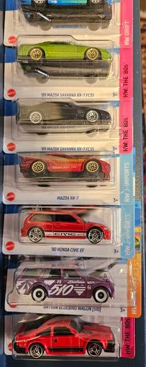Japanese Hot Wheels Cars Mazda Nissan Toyota Subaru Honda Datsun JDM Japan