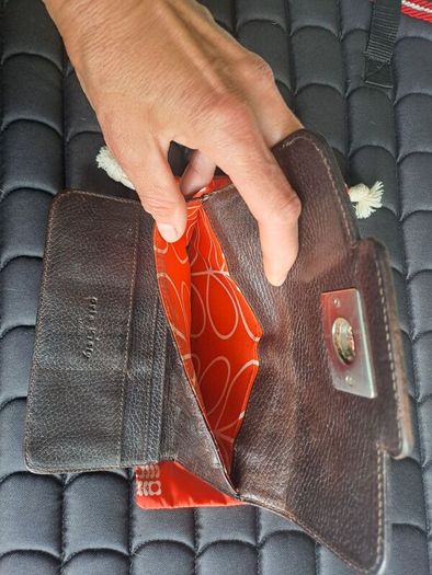 orla kiely leather wallet