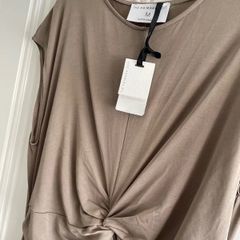 The Edit taupe dress with a knotted front detail Medium - suit size 10 or 12