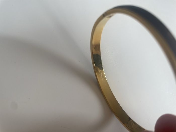 Brown Enamel S Steel Bangle