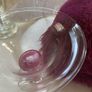 4 pieces- Avoca Mohair Wool Magenta Throw, Jerpoint Pedestal / Footed Bowl, Cut Glass Pillar Lamp with Brand New Sanderson Drum Shade - all are perfect together Image 10