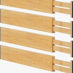 Bamboo Drawer Dividers, 4 Pieces