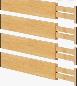Bamboo Drawer Dividers, 4 Pieces