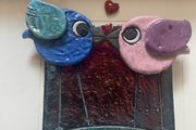 Rebeka Kahn Love Birds Ceramic Picture