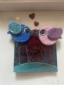 Rebeka Kahn Love Birds Ceramic Picture