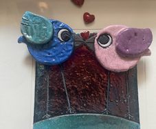 Rebeka Kahn Love Birds Ceramic Picture