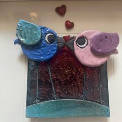 Rebeka Kahn Love Birds Ceramic Picture