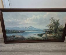 Large Vintage Framed Picture "Connemara Lake" by N. Gero