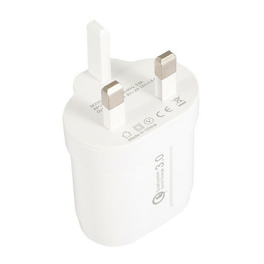 USLION QC 3.0 18W USB Fast Charger Wall Charger UK Plug (Brand New/Warranty)