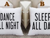 Sleep All Day Dance All Night Square Pillow Cushions