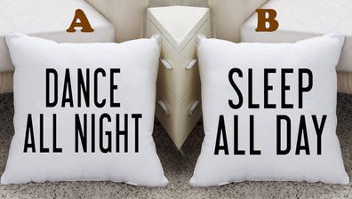 Sleep All Day Dance All Night Square Pillow Cushions