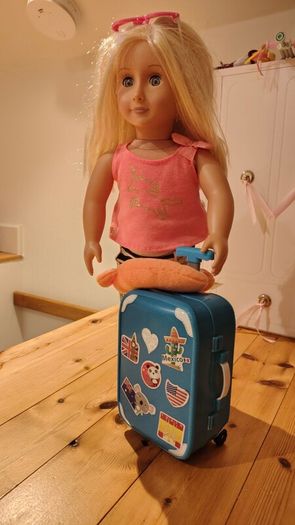 Our Generation Doll and travel case - all parts included & like new