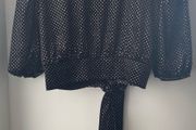 H&amp;M divided velvet crop bow back top size 14 new