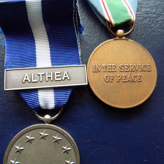 Pair of UN /Euro Medals. Issued to Irish soldiers.Full size.
