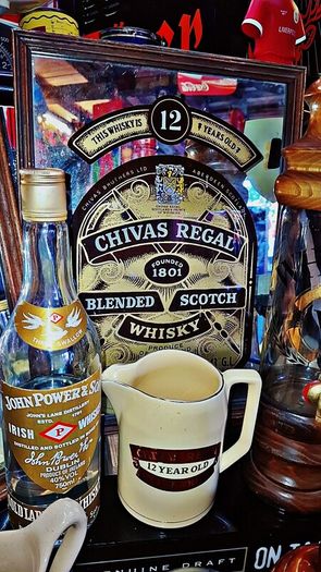 Vintage Chivas Regal whisky pub mirror and jug