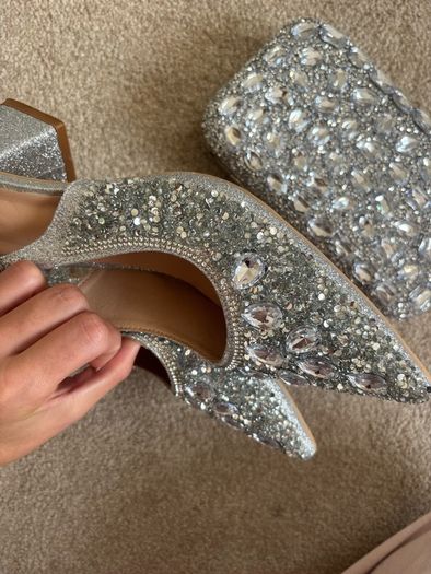 Diamond heels and bag