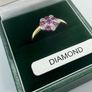 9ct gold natural ruby & diamond cluster ring Image 3