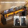 147cm Gaming Desk with Charging Station and Monitor Stand, Computer Table for Home Office with RGB Lights, Black Image 7