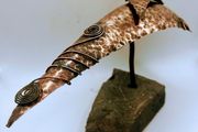 Handcrafted hammered copper sculpture