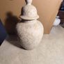 Beige Patterned Swirl Ginger Jar. Image 6