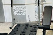 Branded: Cast Iron Weights Folding Rack Bench Bars