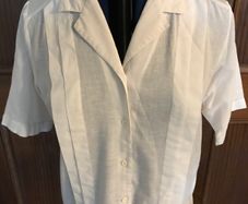 White Short Sleeve V-neck Blouse - Size 10