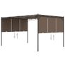 Garden Gazebo with Side Curtain 4x3x2.25 m Taupe Image 5