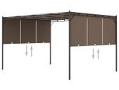 Garden Gazebo with Side Curtain 4x3x2.25 m Taupe