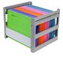 Grey Plastic Hanging Folder Shelf, for Office, Study, Hospital Data Organization,Outer Frame: 14.29X12.79X10.83 inch, Product Includes Separate File Holder Without Suspension Files Image 2
