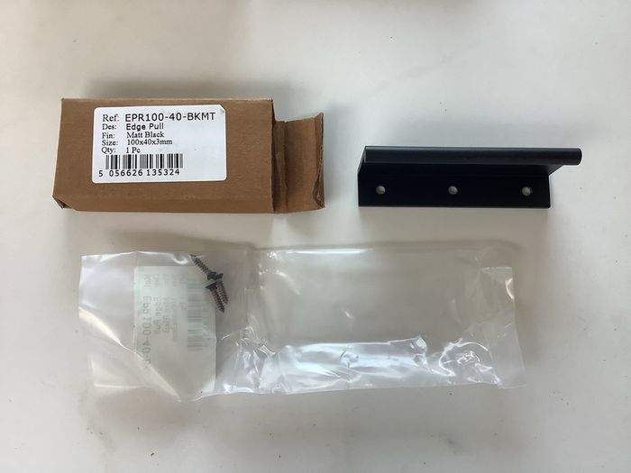 6 Matt Black Edge Pull Solid Brass Draw Handles