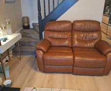2 seater tan electric recliner Leather Sofa