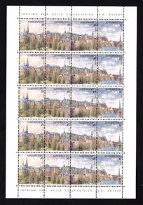 1995 Luxemburg City of Luxembourg Panoramic View Commemorative Stamps Se-Tenant Strip Commemorative stamps Sheet Mint Never Hinged (MNH)