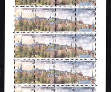1995 Luxemburg City of Luxembourg Panoramic View Commemorative Stamps Se-Tenant Strip Commemorative stamps Sheet Mint Never Hinged (MNH)
