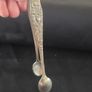 Antique Silver Plate Sugar Tongs with Heart Shaped Engraving Image 4
