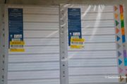 Tesco A4 Extra Wide Subject Dividers 10 part