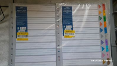 Tesco A4 Extra Wide Subject Dividers 10 part