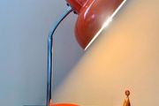 Vintage orange goose neck metal table lamp