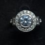 Vintage 9ct Gold White Stone Halo Ring Image 6