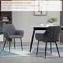 Mid-Century Dining Chairs Upholstered Linen Fabric Accent Chairs with Metal Legs, Set of 2, Dark Grey Image 3