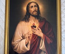 Vintage Jesus Christ Picture w gold frame