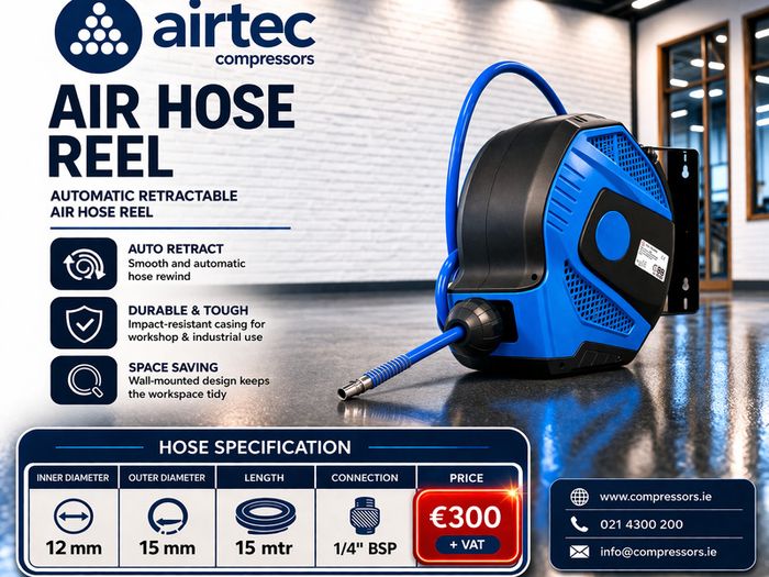 Compressor- Hose Reels (10, 15 & 20 Mtr) - In Stock