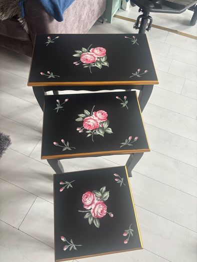 Set of black side tables new